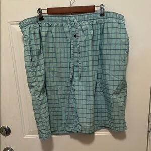 Stafford Green and Blue Sleep Shorts